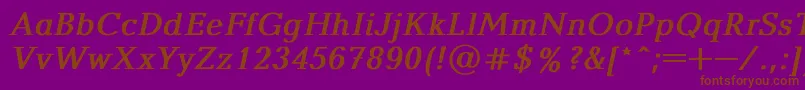 BalticaBoldItalic Font – Brown Fonts on Purple Background
