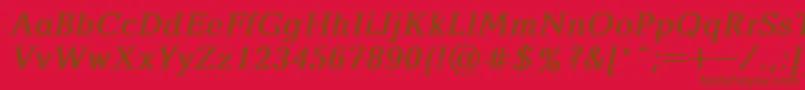 Saiba mais sobre a fonte BalticaBoldItalic Fonte BalticaBoldItalic – fontes marrons em um fundo vermelho