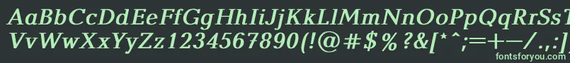 BalticaBoldItalic Font – Green Fonts on Black Background