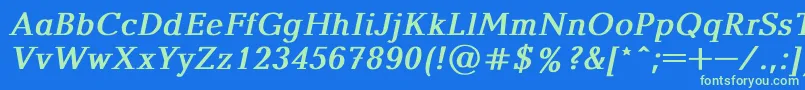BalticaBoldItalic Font – Green Fonts on Blue Background