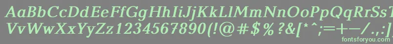 BalticaBoldItalic Font – Green Fonts on Gray Background