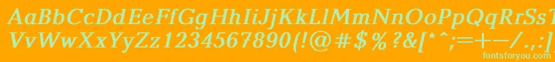 BalticaBoldItalic Font – Green Fonts on Orange Background
