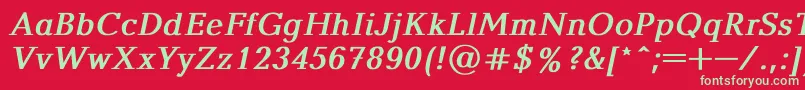 BalticaBoldItalic Font – Green Fonts on Red Background