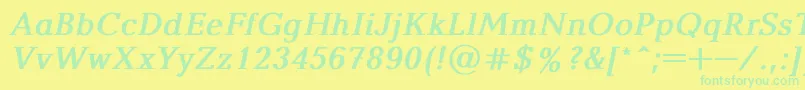 BalticaBoldItalic Font – Green Fonts on Yellow Background