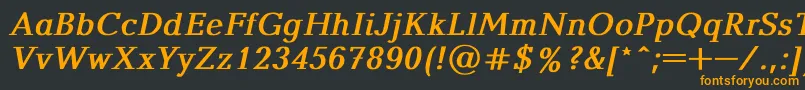 BalticaBoldItalic Font – Orange Fonts on Black Background