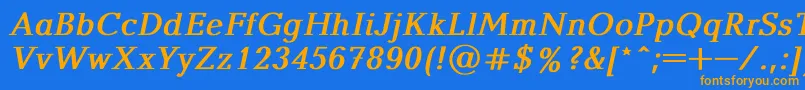 BalticaBoldItalic Font – Orange Fonts on Blue Background