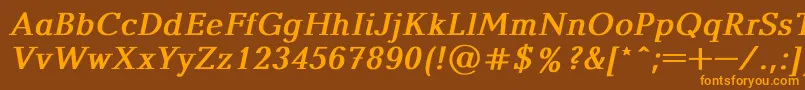 BalticaBoldItalic Font – Orange Fonts on Brown Background