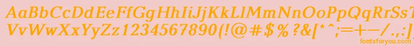 BalticaBoldItalic Font – Orange Fonts on Pink Background