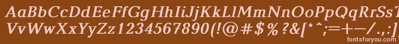 BalticaBoldItalic Font – Pink Fonts on Brown Background