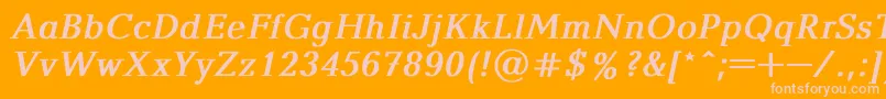 BalticaBoldItalic Font – Pink Fonts on Orange Background