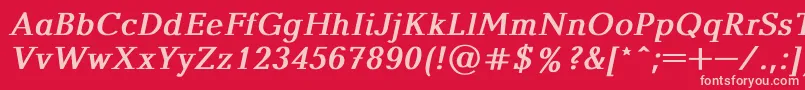 BalticaBoldItalic Font – Pink Fonts on Red Background