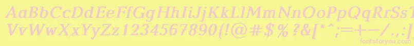 BalticaBoldItalic Font – Pink Fonts on Yellow Background