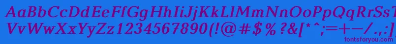 BalticaBoldItalic Font – Purple Fonts on Blue Background