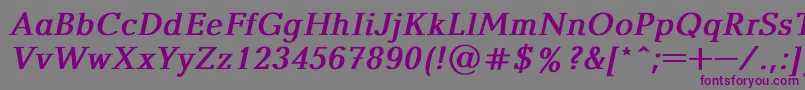BalticaBoldItalic Font – Purple Fonts on Gray Background