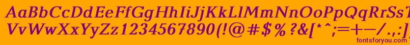 BalticaBoldItalic Font – Purple Fonts on Orange Background