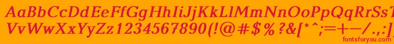 フォントBalticaBoldItalic – オレンジの背景に赤い文字