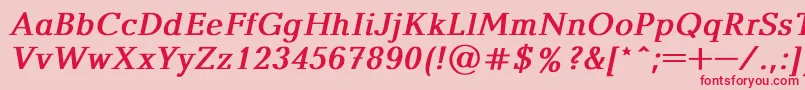 BalticaBoldItalic Font – Red Fonts on Pink Background