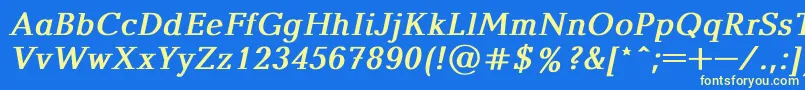 フォントBalticaBoldItalic – 黄色の文字、青い背景