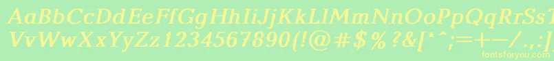 BalticaBoldItalic Font – Yellow Fonts on Green Background