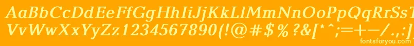 BalticaBoldItalic Font – Yellow Fonts on Orange Background