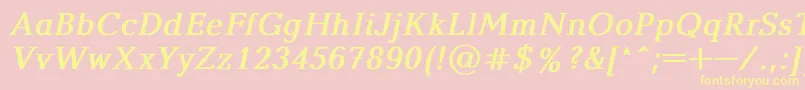 BalticaBoldItalic Font – Yellow Fonts on Pink Background