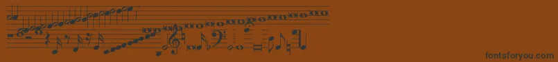 Hymnus212-Schriftart – Schwarze Schriften auf braunem Hintergrund
