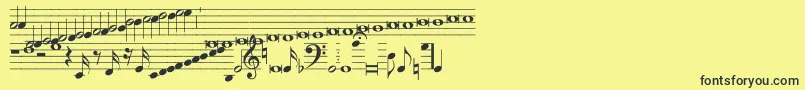 Hymnus212 Font – Black Fonts on Yellow Background