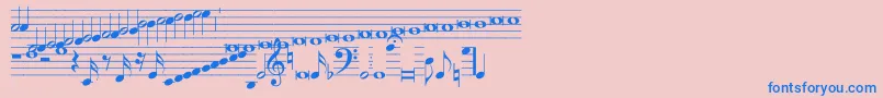 Hymnus212 Font – Blue Fonts on Pink Background