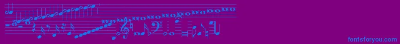 Шрифт Hymnus212 – синие шрифты на фиолетовом фоне