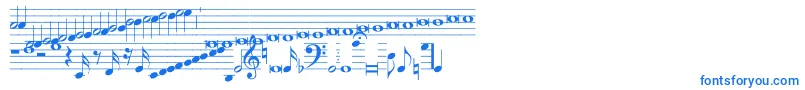 フォントHymnus212 – 白い背景に青い文字