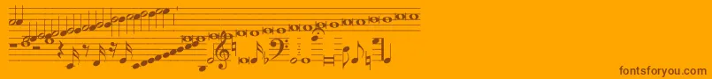 Fonte Hymnus212 – fontes marrons em um fundo laranja