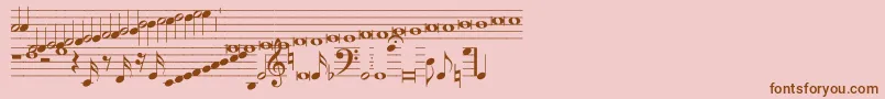 Шрифт Hymnus212 – коричневые шрифты на розовом фоне