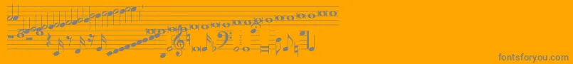 Hymnus212 Font – Gray Fonts on Orange Background