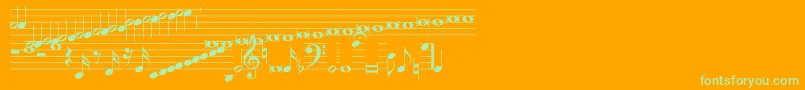 Hymnus212 Font – Green Fonts on Orange Background
