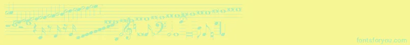 Hymnus212 Font – Green Fonts on Yellow Background