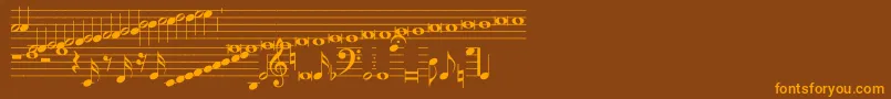 Hymnus212 Font – Orange Fonts on Brown Background