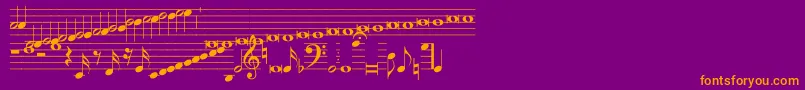 Hymnus212 Font – Orange Fonts on Purple Background
