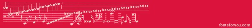 Fonte Hymnus212 – fontes rosa em um fundo vermelho