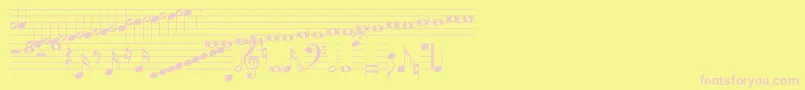Hymnus212 Font – Pink Fonts on Yellow Background