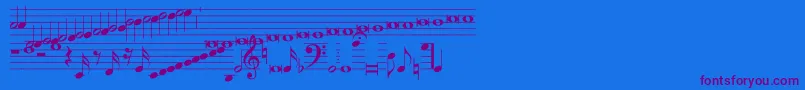 Czcionka Hymnus212 – fioletowe czcionki na niebieskim tle