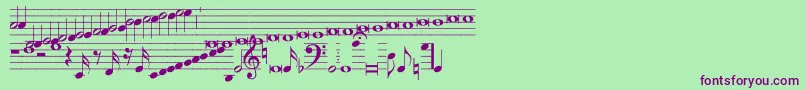 fuente Hymnus212 – Fuentes Moradas Sobre Fondo Verde