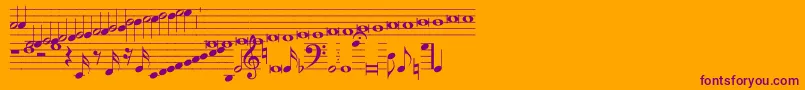 Hymnus212 Font – Purple Fonts on Orange Background
