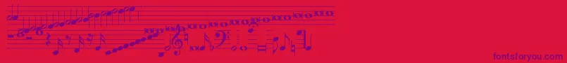 Hymnus212-fontti – violetit fontit punaisella taustalla