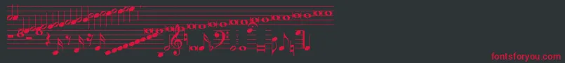 Hymnus212-fontti – punaiset fontit mustalla taustalla