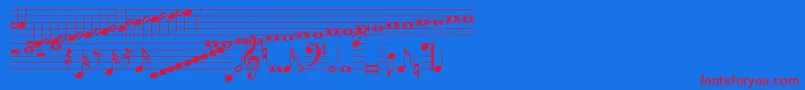 Hymnus212-fontti – punaiset fontit sinisellä taustalla