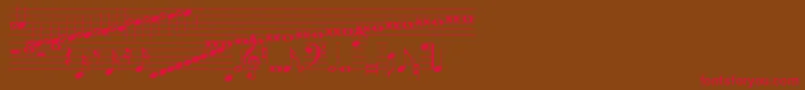 Hymnus212-Schriftart – Rote Schriften auf braunem Hintergrund