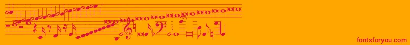 Hymnus212 Font – Red Fonts on Orange Background