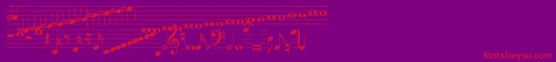 Fonte Hymnus212 – fontes vermelhas em um fundo violeta