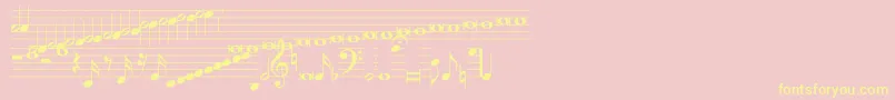 Hymnus212 Font – Yellow Fonts on Pink Background