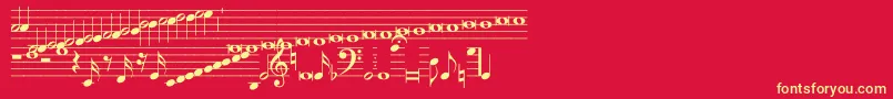Hymnus212 Font – Yellow Fonts on Red Background